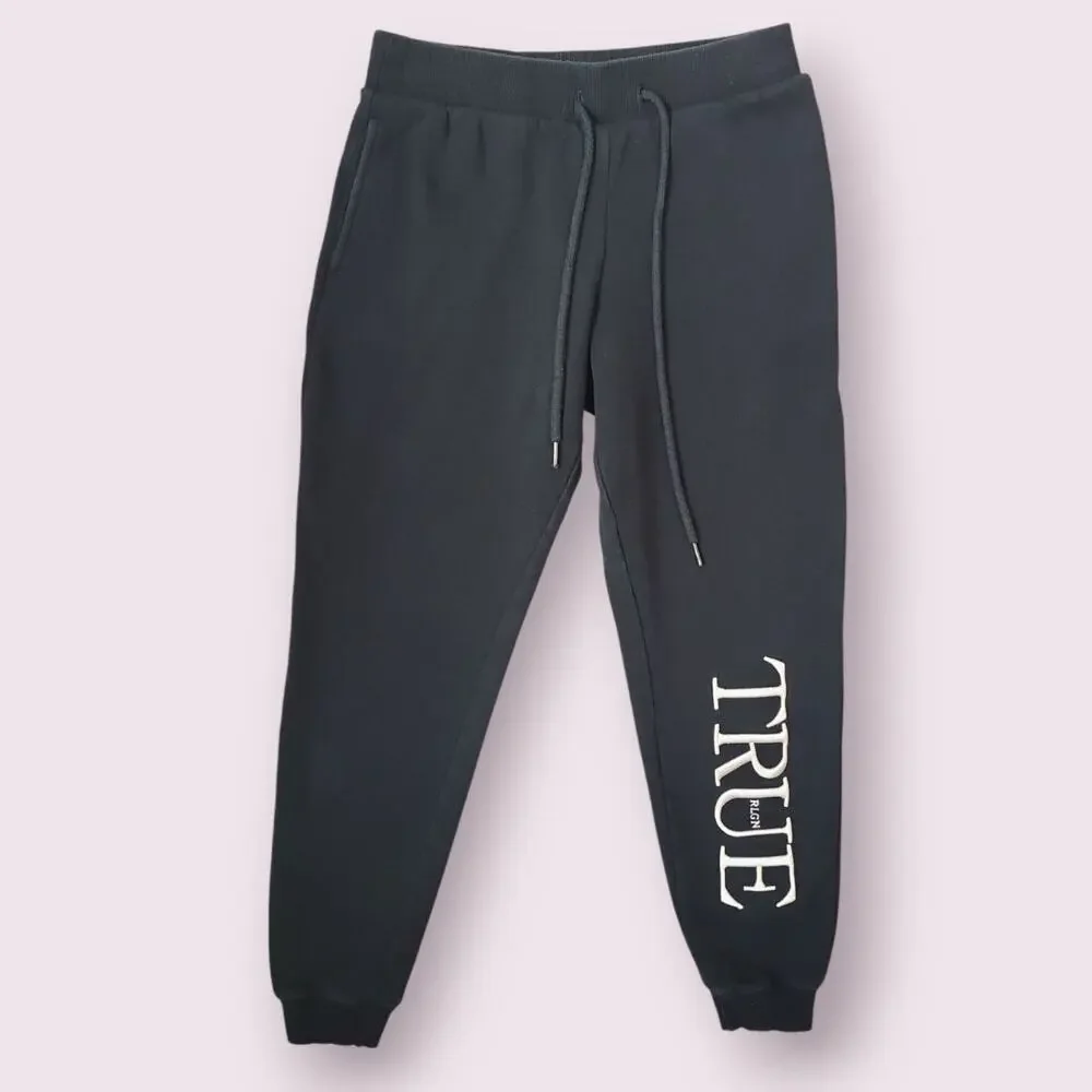 True Religion Logo Joggers Black White S EUC